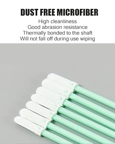 100 pcs 2.8" Dust-Free Microfiber Cloth Cleaning Swab Sticks for Mainboard/Hard Disk/Lightning Charging Port/Laptop HDMI LAN USB Port/Precise Instrument/Automotive Detailing/Component/SMT/PCB