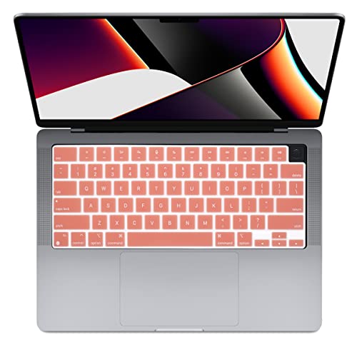 Se7enline Compatible with Macbook Keyboard Cover Skin for Mac Neo & Air 13/15 & Pro 14/16 inch (M5 M4 M3 M2 M1 A18 Pro) 2026/2025/2024/2023/2022/2021 Silicone Waterproof Dustproof Durable,Living Coral - color: Living Coral