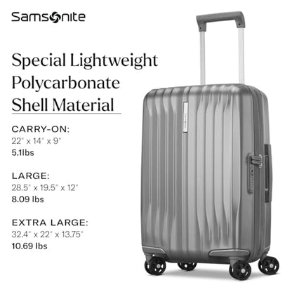 Samsonite UpLIFT Carry-On Hardside Luggage with Spinner Wheels - Airline-Approved, TSA Lock, Adjustable Handle System - Polycarbonate Hard Suitcase for Ultra Lightweight Travel - Silver Shimmy - color: Silver Shimmer, size: Carry-On Spinner