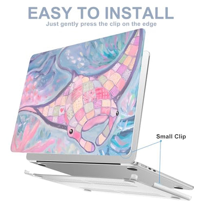 AKIT for MacBook Air 13 inch Case M5 M4 M3 M2 2026-2022, Blue Fish | A3449 A3240 A3113 A2681, Vibrant Pattern Hard Shell Laptop Case+Screen Protector+Keyboard Cover for MacBook Air 13.6 inch - color: Blue Fish