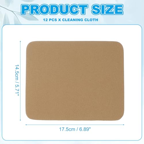 PATIKIL Glasses Cleaning Cloth 6.9" x 5.7", 12 Pcs Microfiber Eyeglasses Cleaner Cloths Soft Suede Wipe Screen for Camera Len Eyeglass Screens Phones Smart Devices, Brown - color: Brown, size: 6.9" x 5.7"