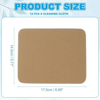 PATIKIL Glasses Cleaning Cloth 6.9" x 5.7", 12 Pcs Microfiber Eyeglasses Cleaner Cloths Soft Suede Wipe Screen for Camera Len Eyeglass Screens Phones Smart Devices, Brown - color: Brown, size: 6.9" x 5.7"