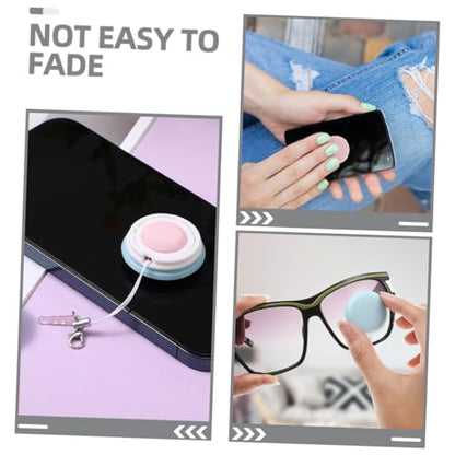 PartyKindom 6Pcs Screen Cleaning Cloths Macaron Phone Lens Cleaner Portable Eyeglass Clean for Phones Screens Cameras Convenient Key Hanging Decor