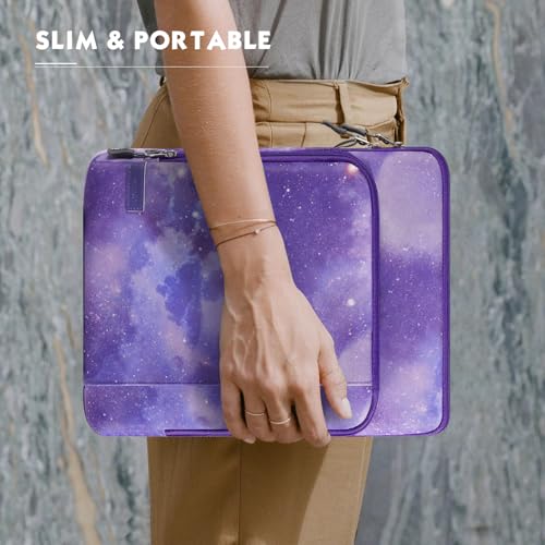 MoKo 13.3-14 Inch Laptop Sleeve Bag Carrying Case with Accessory Pocket | Fits iPad Air 13-inch M3, MacBook Pro 14-inch M3/2, MacBook Pro 13-inch M2/M1 and Surface Pro 9/8 13-inch, Purple Starry Sky - color: Purple Starry Sky, size: 13.3-14 Inch