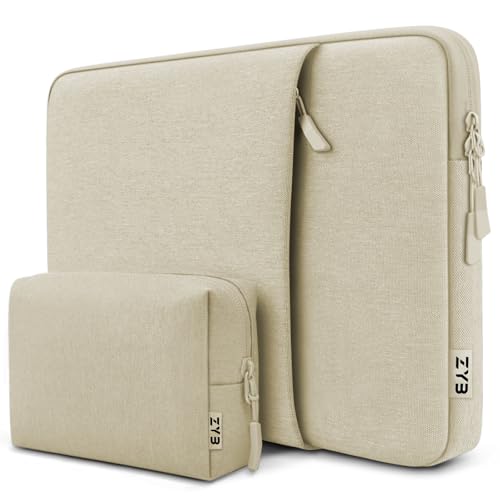 ZYB Laptop Case 15.6 Inch,Waterproof Shockproof Laptop Sleeve 15.6 Inch for Lenovo ThinkPad IdeaPad HP Dell Acer ASUS Mac Pro 16 15 etc Computer Protective Case Sleeve with Pocket&Accessory Bag-Beige - color: Beige, size: 15-15.6 Inch/Notebook