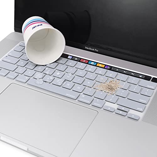MOSISO Keyboard Cover Compatible with MacBook Pro 13 inch M2 M1 | 2023-2020 A2338 A2289 A2251&Compatible with MacBook Pro 16 2020 2019 A2141 Touch ID, Protective Silicone Skin, Baby Blue - color: Baby Blue