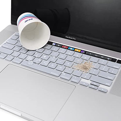 MOSISO Keyboard Cover Compatible with MacBook Pro 13 inch M2 M1 | 2023-2020 A2338 A2289 A2251&Compatible with MacBook Pro 16 2020 2019 A2141 Touch ID, Protective Silicone Skin, Baby Blue - color: Baby Blue