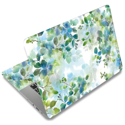SUPERDANT Laptop Skin Sticker Watercolor Leaves Laptop Decals Personalized Universal Notebook Computer Wrap Vinyl Skin Stickers Cover Art Decal Removable 12-15.6 in Waterproof Scratch-Resistant Gifts - style: Flowers and Grasses