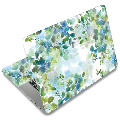 SUPERDANT Laptop Skin Sticker Watercolor Leaves Laptop Decals Personalized Universal Notebook Computer Wrap Vinyl Skin Stickers Cover Art Decal Removable 12-15.6 in Waterproof Scratch-Resistant Gifts - style: Flowers and Grasses