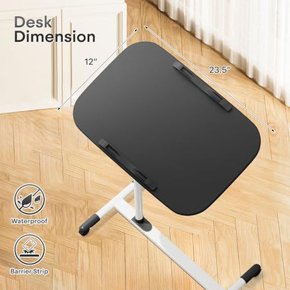 Athena Collection Adjustable Standing Desk Overbed Table with Wheels, White | Height Adjustability(28"-39"), Smooth-rolling Casters, Rolling Lab Cart with Large Tabletop for Office, Hospital, Clinic - color: White, size: without Mouse Pad