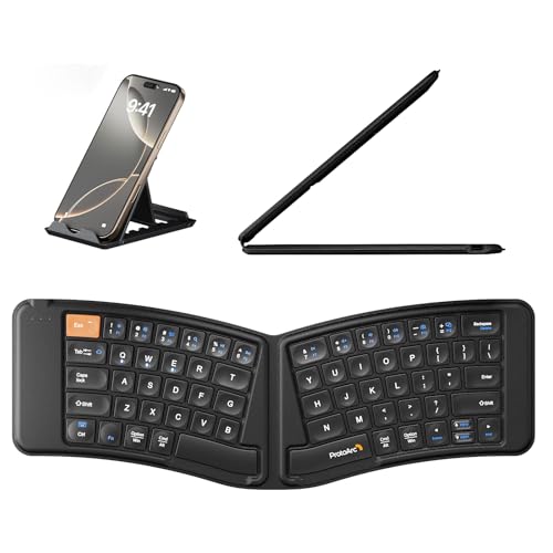 ProtoArc Ergonomic Foldable Keyboard, XK03 Split Folding Travel Bluetooth Keyboard, Ultra Slim, Portable for iPad, iPhone, Tablet, Laptop, PC