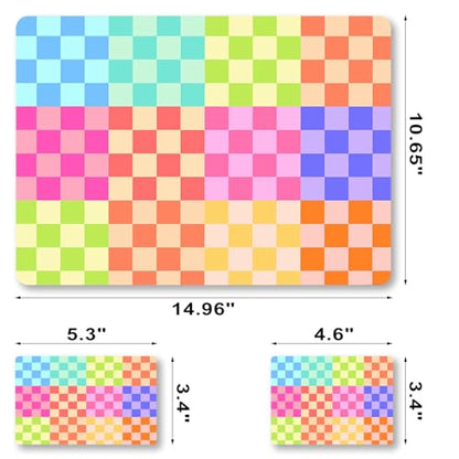 Laptop Decal Sticker Skin Cover, 12" 13.1" 13.3" 14" 15" 15.4" 15.6" Laptop Netbook Vinyl Art Skin Sticker Cover Notebook PC Protector (2 Wrist Pad Included), Removable Reusable, Colourful Check - color: Colourful Check