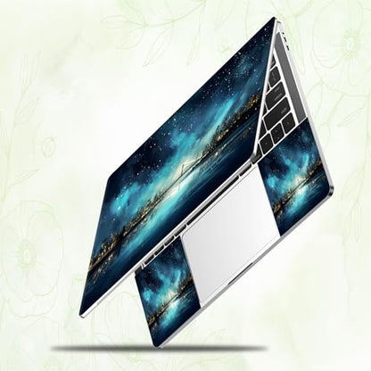 Laptop Skin Sticker Decal, Universal Reusable Vinyl Laptop Cover for 12" 13" 13.3" 14" 15" 15.4" 15.6" Notebook PC, Waterproof Scratch-Resistant with 2 Wrist Pads, Easy to Apply & Remove,Art City - color: Art City