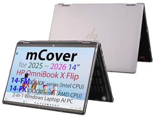 mCover Hard Case ONLY Compatible for 2025+ 14" HP OmniBook X Flip 14-FMxxxx 14-FKxxxx 2-in-1 (with 360° Hinge) Windows Laptop (NOT Fitting Any Other HP Models)- Clear - color: Clear