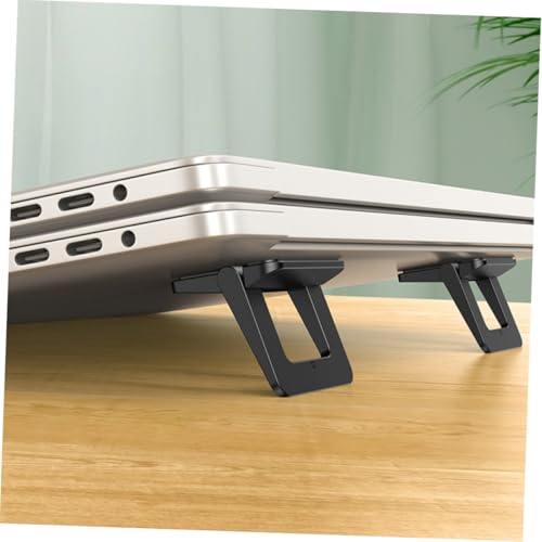 2pcs Foldable Mini Laptop Holder Stand for Notebook and Tablet, Portable Desk Riser Bracket with Ventilated Cooling Support for Travel and Work