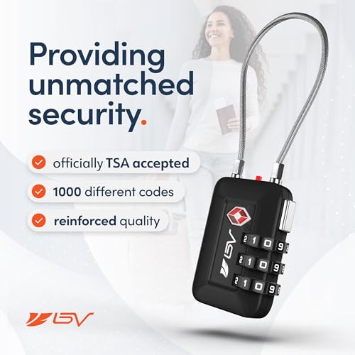 TSA Accepted Luggage Travel Lock, Set-Your-Own Combination Lock for School Gym Locker, Luggage Suitcase Baggage Locks, Filing Cabinets, Toolbox, Case (Black, 2 Pack) - color: Black 2-Pack