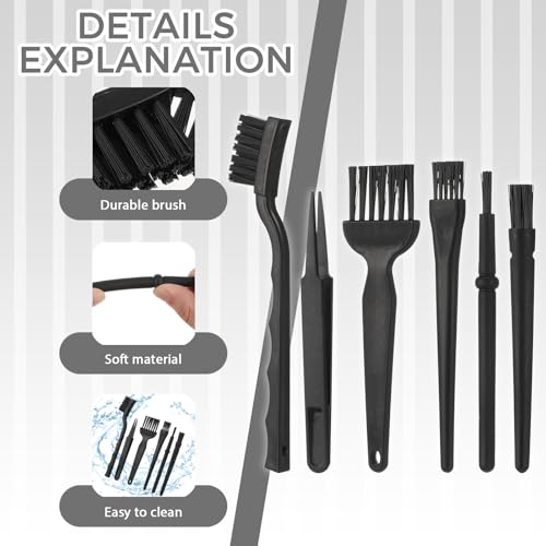 6PACK Anti-Static Cleaning Brush Set - Electronics Keyboard Detail Brushes