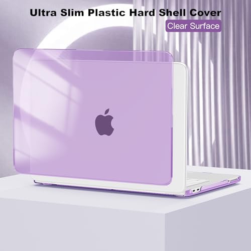 Compatible with MacBook Neo 13 inch Case 2026 A18 Pro Chip, Plastic Hard Shell Case & Keyboard Cover & Screen Protector & USB Adapter, Crystal Purple - color: Crystal Purple