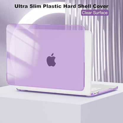 Compatible with MacBook Neo 13 inch Case 2026 A18 Pro Chip, Plastic Hard Shell Case & Keyboard Cover & Screen Protector & USB Adapter, Crystal Purple - color: Crystal Purple