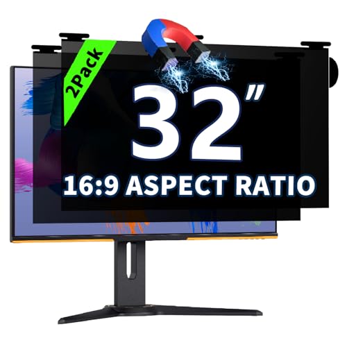 2 Pack Magnetic Hanging Computer Privacy Screen 32'' for 16:9 Aspect Ratio | Removable Protector Film; Anti Glare/Blue Light; Anti-Scratch 32 in Computer Privacy Shield Suitable for Daily Activities - color: 2 Pack Magnetic Hanging 32 Inch for 16:9
