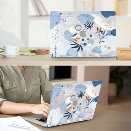 Compatible with 2026 MacBook Neo 13 inch Case A18 Pro A3404, Anti-Crack & Scratch Hard Shell Case & Keyboard Cover & Screen Protector & Webcam Cover for Apple MacBook Neo 13", Blue Graffiti - color: Blue Graffiti