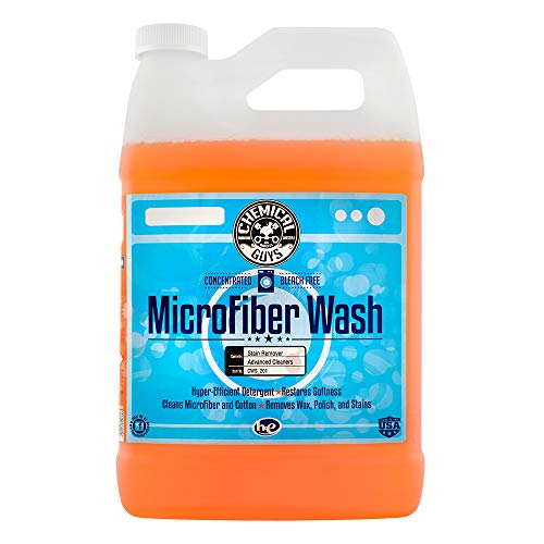 Chemical Guys, Microfiber Wash & Towel Detergent, Concentrated, 1 Gallon | Concentrated detergent deep-cleans microfiber towels, mitts and pads, lifting wax, grease and grime, orange scent - size: 128 Fl Oz (Pack of 1)