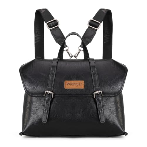 Wrangler Laptop Bag for Women Messenger Bag Briefcase Computer Backpack Convertible Satchel Bag - color: Black, size: 13 inch