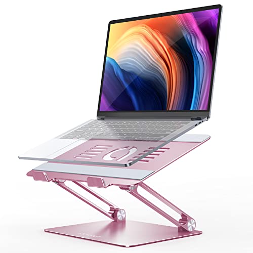 Lamicall Adjustable Laptop Stand, Portable Laptop Riser, Aluminum Laptop Stand for Desk Foldable, Ergonomic Computer Notebook Stand Holder for MacBook Air Pro, Dell XPS, HP (10-17.3'') -Pink - color: 4-Pink