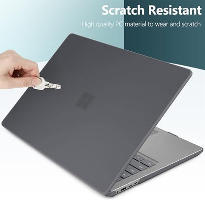 Crystal Frosted Case for 15" Microsoft Surface Laptop 8 2026 for Business 2024 2025 (7th Edition), Lightweight Ultra-Slim Shell with Keyboard Cover, OTG Adapter & Webcam, Frosted Black - color: Frosted black