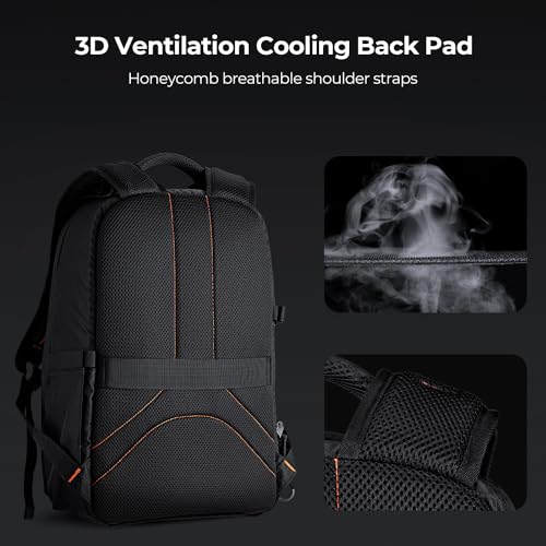 K&F CONCEPT Camera Backpack, DSLR/SLR/Mirrorless Photography Camera Bag | 18L Lightweight, 180 Degree Open, Custom Dividers, with 14in Laptop Compartment & Tripod Holder, for Canon/Nikon/Sony, B08 - style: Designer