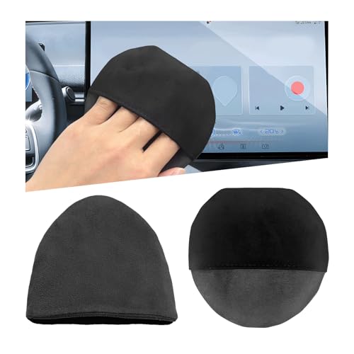 Ohleats 2 PCS Car Screen Cleaner, Microfiber Auto Screen Cleaning Pad, Foldable Touch Screen Cleaner Cloth for Vehicle Dashboard LCD Display, Car Cleaning Kits (Triangle+Round) - color: Triangle+round