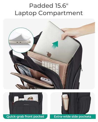 BAGSMART Small Underseat Carry on Luggage with Wheels, 16 inch Small Under Seat Luggage, Lightweight Travel Suitcase for Women, Classic - color: Deep Black