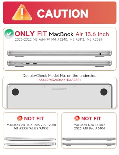 iCasso Compatible for MacBook Air 13 inch Case M5 2026 M4 2025 M3 M2 2024-2022 Model A3449 A3240 A3113 A2681,Sturdy Protective Leather Hard Shell 13.6 MacBook Air Case,Splicing Design - color: Splicing Design