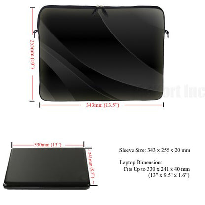Meffort Inc 13 13.3 Inch Neoprene Laptop Sleeve Bag with Hidden Handle & Shoulder Strap Fits Up to 13.3 Inch Size Notebook Computer - Gary Black Design