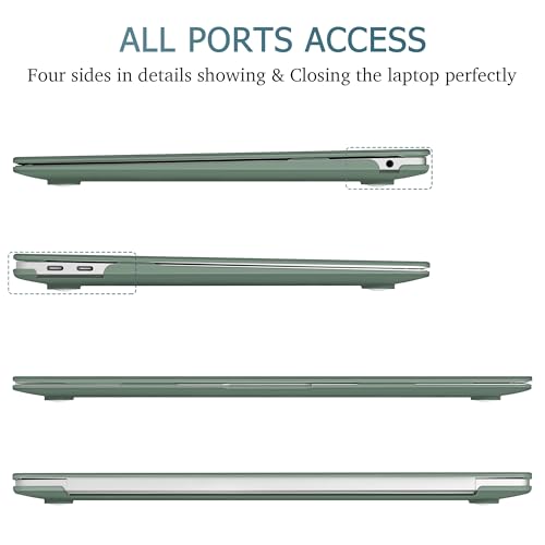 May Chen Compatible with New MacBook Air 13 inch Case 2021 2020 2019 2018 Release Model: M1 A2337 A2179 A1932, Plastic Hard Shell Case for MacBook Air 13 inch with Retina Display Fits Touch ID, Green - color: Green