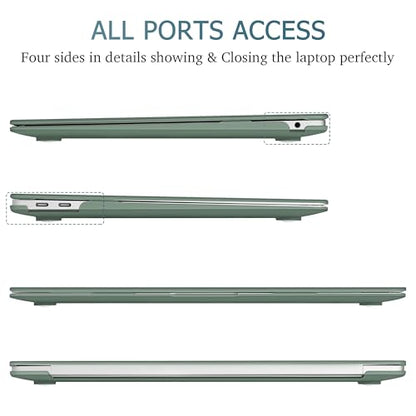 May Chen Compatible with New MacBook Air 13 inch Case 2021 2020 2019 2018 Release Model: M1 A2337 A2179 A1932, Plastic Hard Shell Case for MacBook Air 13 inch with Retina Display Fits Touch ID, Green - color: Green