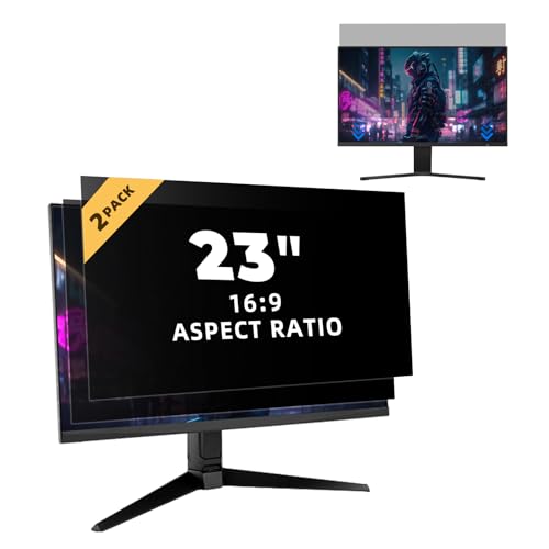 2Pcs Computer Monitor Privacy Screen Filter 23'' 16:9 Aspect Privacy Shield | Easy On/Off Removable Computer Privacy Screen Protector Shield for 23 Inch Blue Light Filter,Anti-Spy,UV Block,Anti-glare - size: 2 Pcs 23inch-16:9