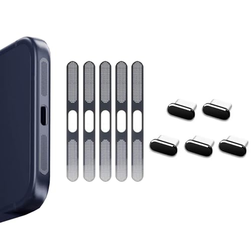 5 Pack Black USB C Type C Charging Port Plug Caps, 5 Pack Speaker Dust Covers for iPhone 17 Pro Max, Deep Blue - color: Deep Blue (Speaker Covers + USB Plug), size: iPhone 17 Pro Max