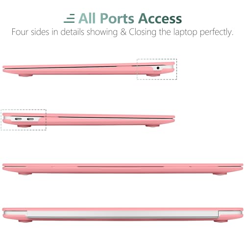 DONGKE Compatible with MacBook Air 13 inch Case 2021 2020 2019 2018 Release Model: M1 A2337 A2179 A1932, Matte Hard Case Cover for MacBook Air 13 inch with Retina Display Fits Touch ID - Pink - color: Pink