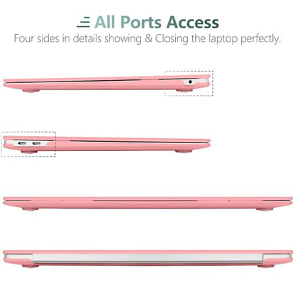 DONGKE Compatible with MacBook Air 13 inch Case 2021 2020 2019 2018 Release Model: M1 A2337 A2179 A1932, Matte Hard Case Cover for MacBook Air 13 inch with Retina Display Fits Touch ID - Pink - color: Pink