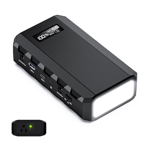 SinKeu 23400mAh/86.58Wh Portable Power Bank with AC Outlet | 65W Portable Laptop Charger with QC3.0 USB*1/USB-C *1, Laptop Power Bank Fast Charging for Camping Travel Home Power Backup - color: Black and White