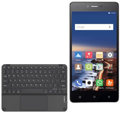 BoxWave Keyboard Compatible with Gionee F103 - SlimKeys Bluetooth Keyboard with Trackpad, Portable Slim TouchPad - Jet Black