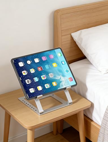 1-Piece Foldable Laptop Stand,Adjustable Ergonomic Laptop Riser,Dual Triangle Stable Structure,Portable Laptop Holder Compatible with 10-17 Inch Laptops（Black）