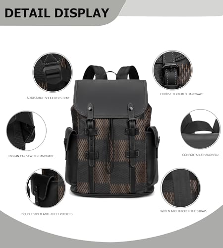 KingTo Luxury Anti Theft Laptop Backpack for Men, Waterproof Travel Bag | Laptop-ready business layout, anti-theft design and waterproof claim support office commute, travel and campus use - color: B-brown