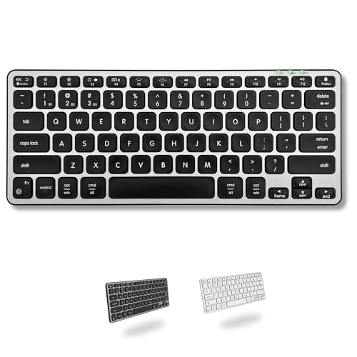 Macally Compact Backlit Bluetooth Keyboard for Mac – Space-Saving, Rechargeable Multi-Device Compatible Apple Wireless Keyboard for MacBook Pro/Air, iMac, Mac mini - color: Space Gray