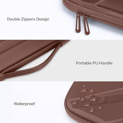 MOSISO 13-14 inch Laptop Hard Case, Waterproof Shockproof Laptop Sleeve Compatible with MacBook Neo 13/Air 13.3 13.6/Pro 13/14,HP Dell ASUS Lenovo,Symmetrical Trapezoid EVA Laptop Sleeve, Brown - color: Brown, size: 13.3 inch