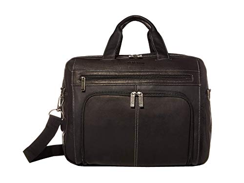 Kenneth Cole REACTION ‘Out of the Bag' Manhattan Colombian Leather 15.6" Laptop Briefcase Travel Business Case Bag - color: Black