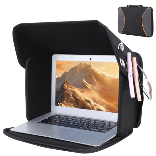 Laptop Sun Shade Laptop Sun Glare Shield Privacy Screen Hood 15-16'' | Lightweight Laptops Sunshade Bag for Working Outside Portable Shield Cover (Patent Pending) - size: 15-16in