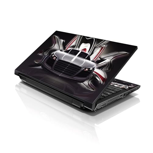LSS Laptop 15 15.6 Skin Cover with Colorful Pattern for HP Dell Lenovo Apple Asus Acer Compaq - Fits 13.3" 14" 15.6" 16" (2 Wrist Pads Free) - color: Audi R8, size: 13" - 16"