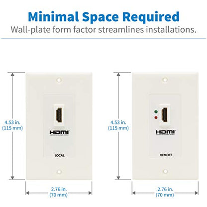 Tripp Lite HDMI Over Dual Cat5/Cat6 Extender Wall Plate Kit with Transmitter and Receiver, TAA, 3 Year Warranty (P167-000) - style: HDMI Wall Plate